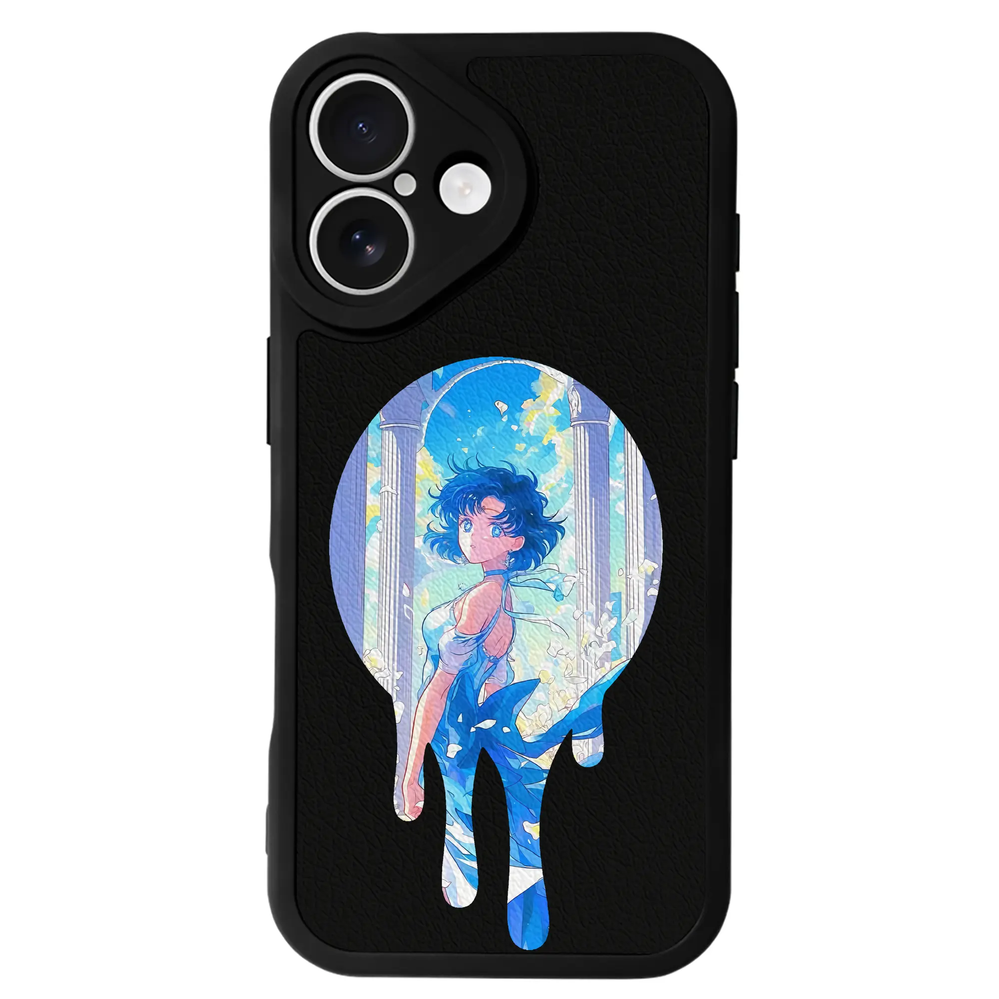 美少女戦士セーラームーン グッズ 水野 亜美 - IPhone 16シリーズ対応 ・ シリコンスマホケース ・ レザー調 ・ 高精度フィット ・ 耐衝撃 ・ ワイヤレス充電対応 ・ 精密カット